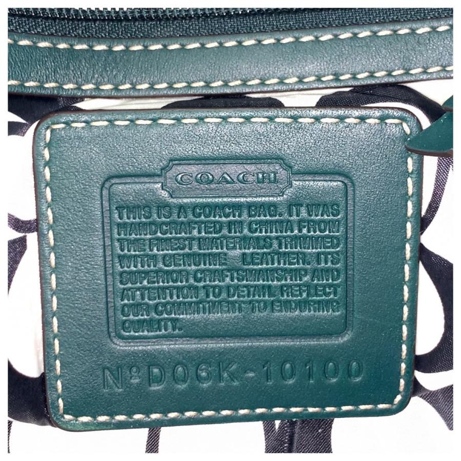 美品 COACH コーチ ハンプトンズウィークエンド ブラック 黒 ゴールド金具 ナイロン/レザー 10100 トートバッグ 600503