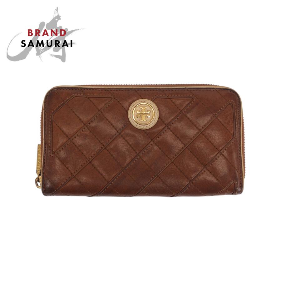 TORY BURCH（トリーバーチ） ブラウン 茶 ゴールド金具 レザー 長財布 