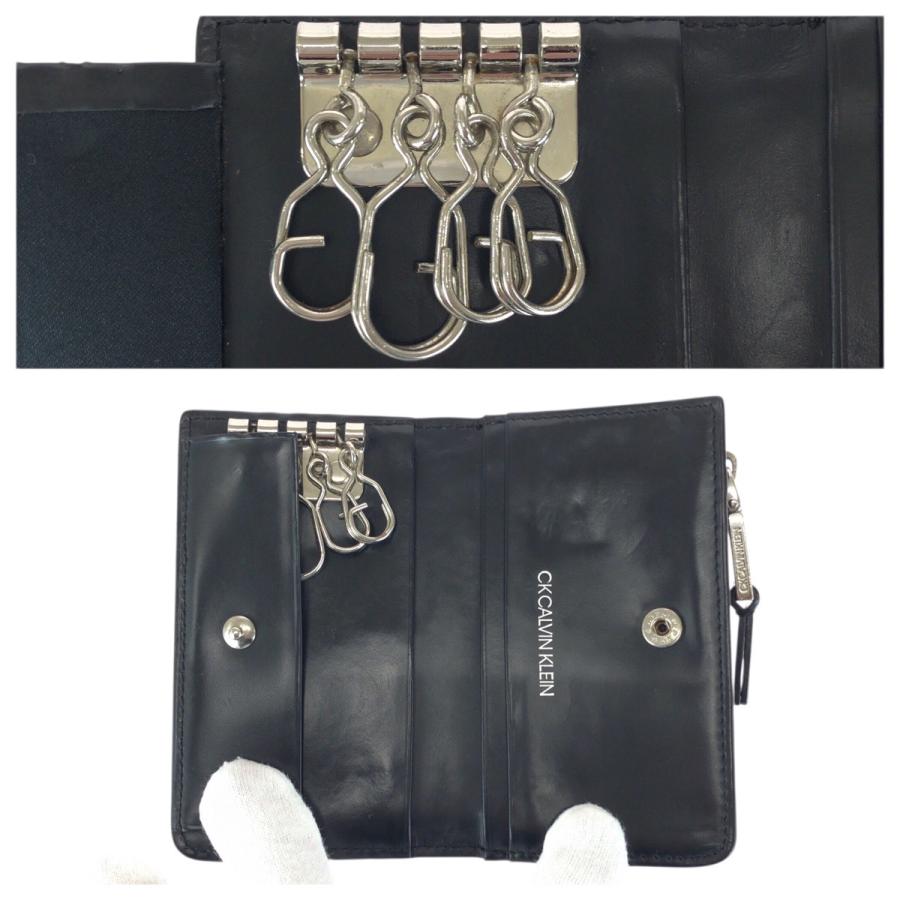 Calvin Klein カルバンクライン CK 4連 ブラック 黒 シルバー金具 レザー キーケース メンズ 600558 |  | 07
