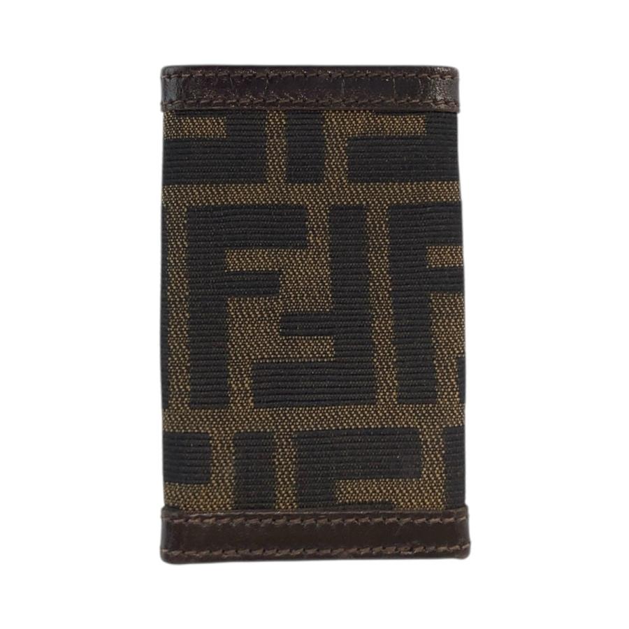美品 FENDI フェンディ ズッカ 6連 ブラウン キャンバス/レザー 2556 10163 099 キーケース 男女兼用 レディース 600573_1