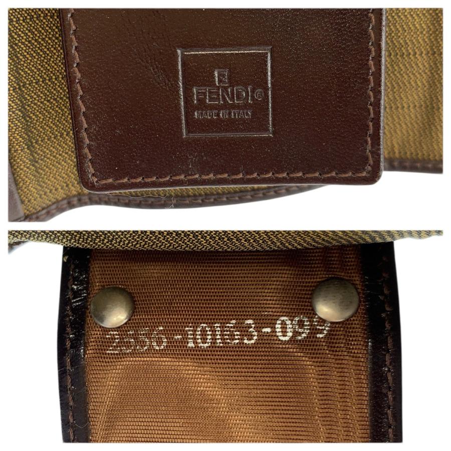 FENDI（フェンディ） 美品 ズッカ 6連 ブラウン キャンバス/レザー