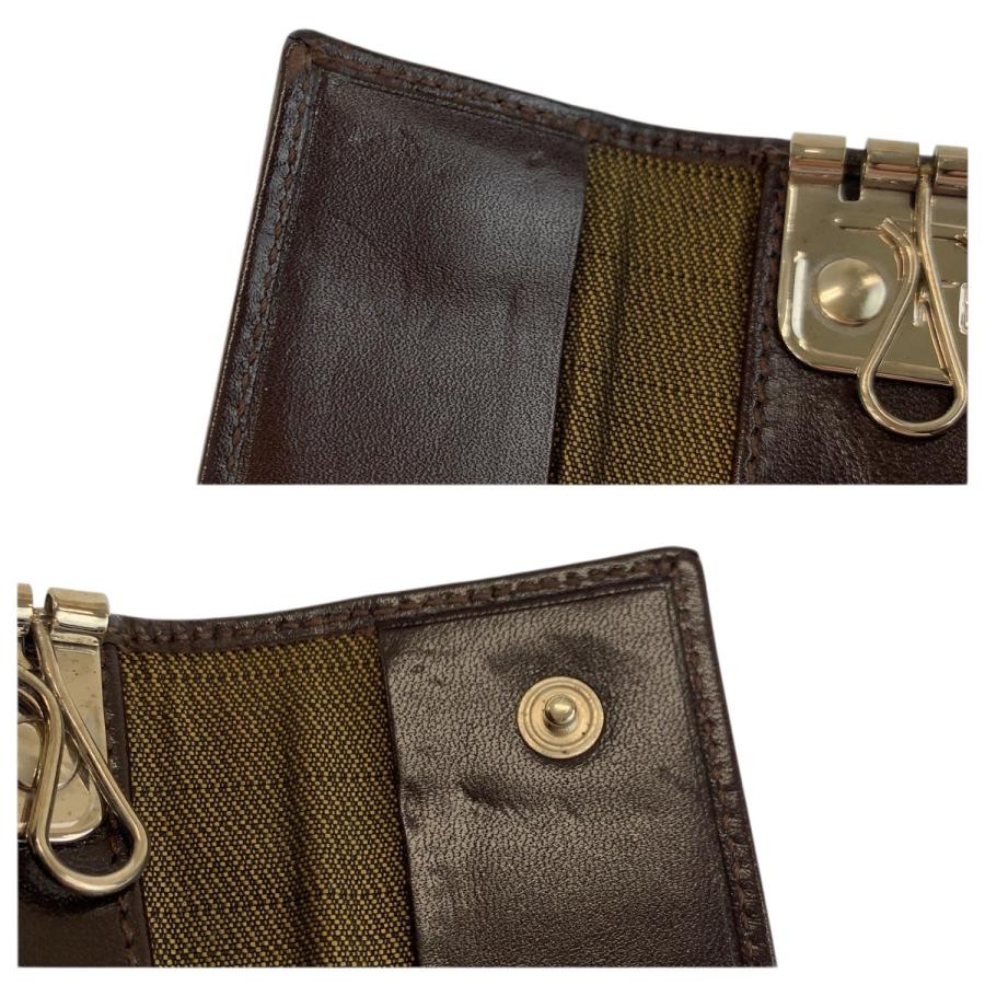 FENDI　キーケース　ケース(美品) FENDI（フェンディ） 美品 ズッカ 6連 ブラウン キャンバス/レザー