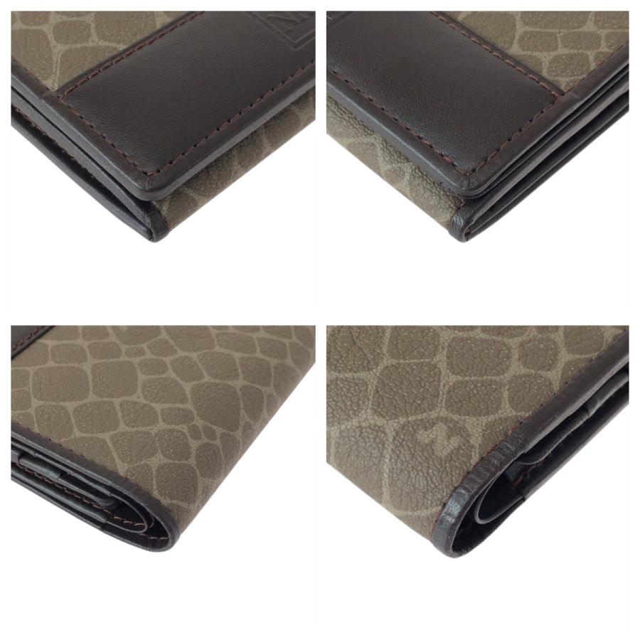 美品  ブラウン カーキ ゴールド金具 レザー 折財布 コンパクトウォレット レディース 600577 |  | 02