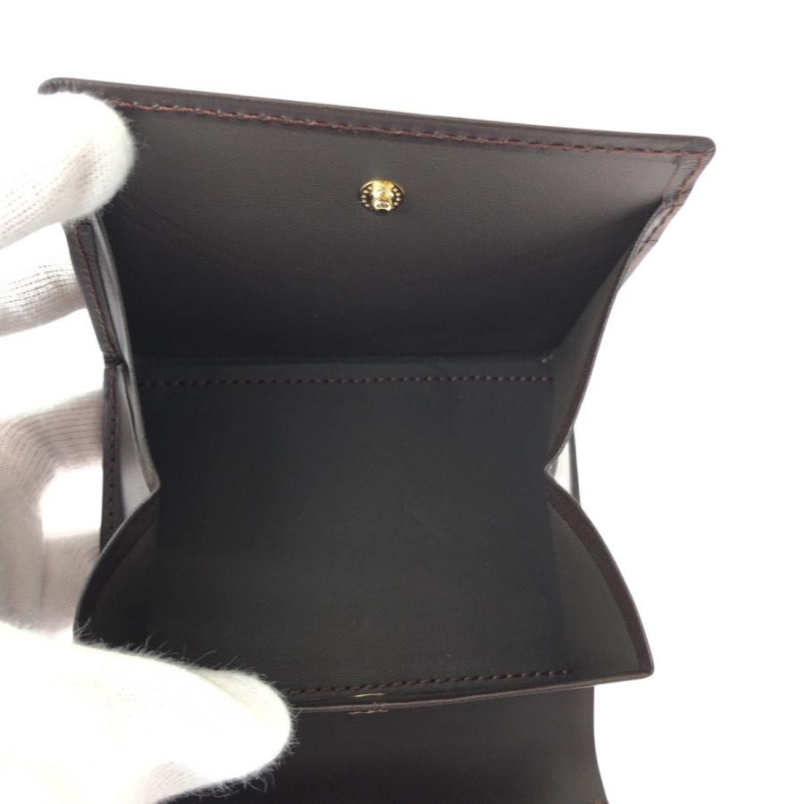 美品  ブラウン カーキ ゴールド金具 レザー 折財布 コンパクトウォレット レディース 600577 |  | 08