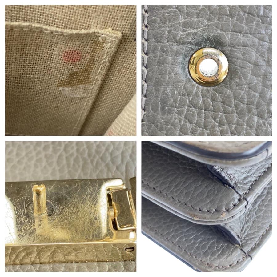 GUCCI グッチ インターロッキングG グレー ゴールド金具 レザー 510304 ショルダーバッグ チェーンショルダーバッグ レディース 600585