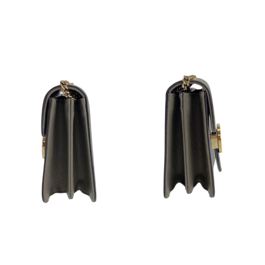 GUCCI グッチ インターロッキングG グレー ゴールド金具 レザー 510304 ショルダーバッグ チェーンショルダーバッグ レディース 600585