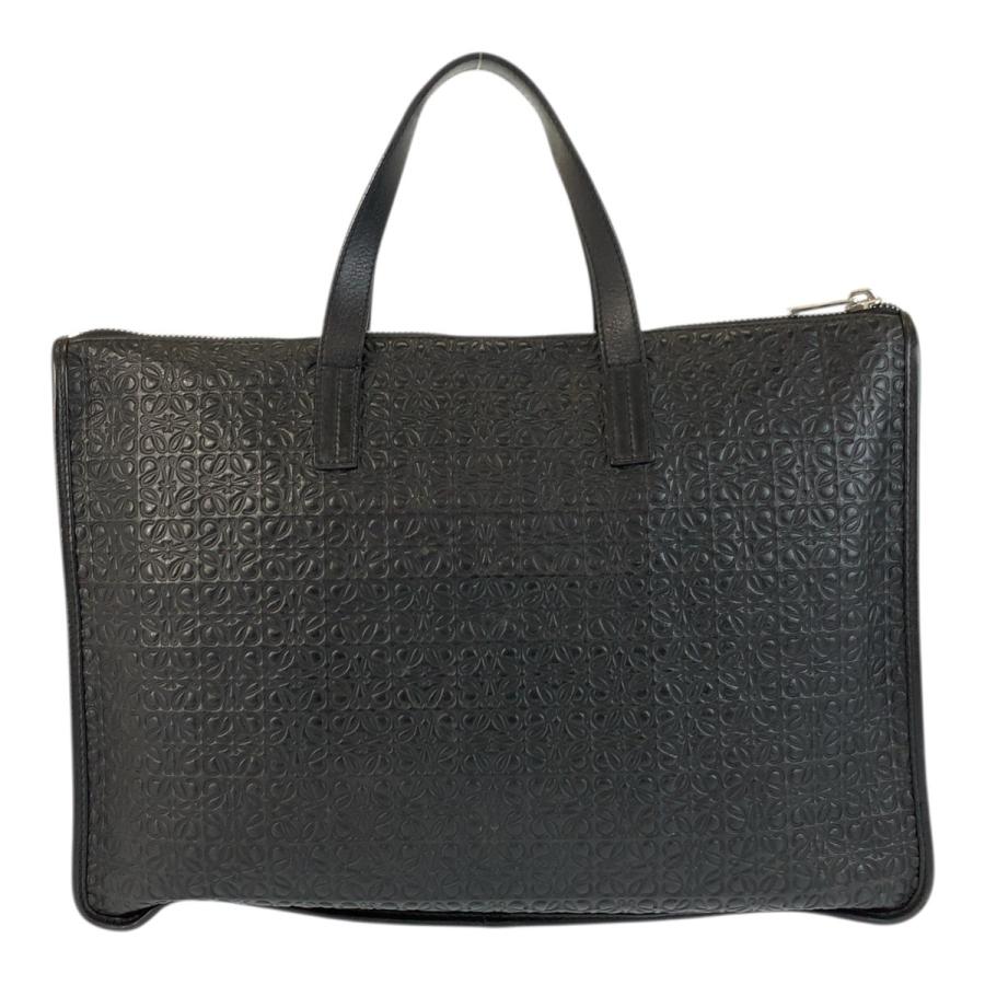 美品 LOEWE ロエベ リピートアナグラム ブラック 黒 シルバー金具 レザー ビジネスバッグ ブリーフケース メンズ 600592 | LOEWE | 01
