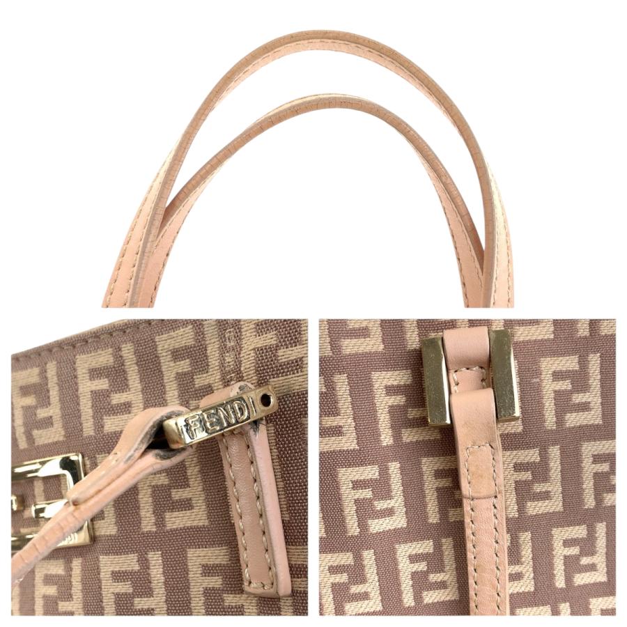FENDI フェンディ ズッカ柄 ピンク サーモンピンク ゴールド金具 キャンバス/レザー 8BH132 トートバッグ ハンドバッグ 600600 | FENDI | 05
