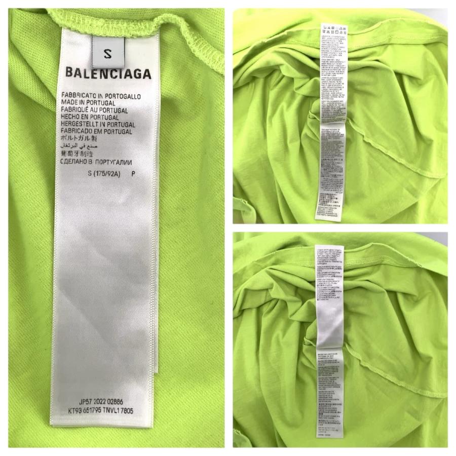 美品 BALENCIAGA バレンシアガ CAPS ボクシーフィット サイズS ライトグリーン ホワイト コットン 651795 半袖Ｔシャツ メンズ 600608 | BALENCIAGA | 06