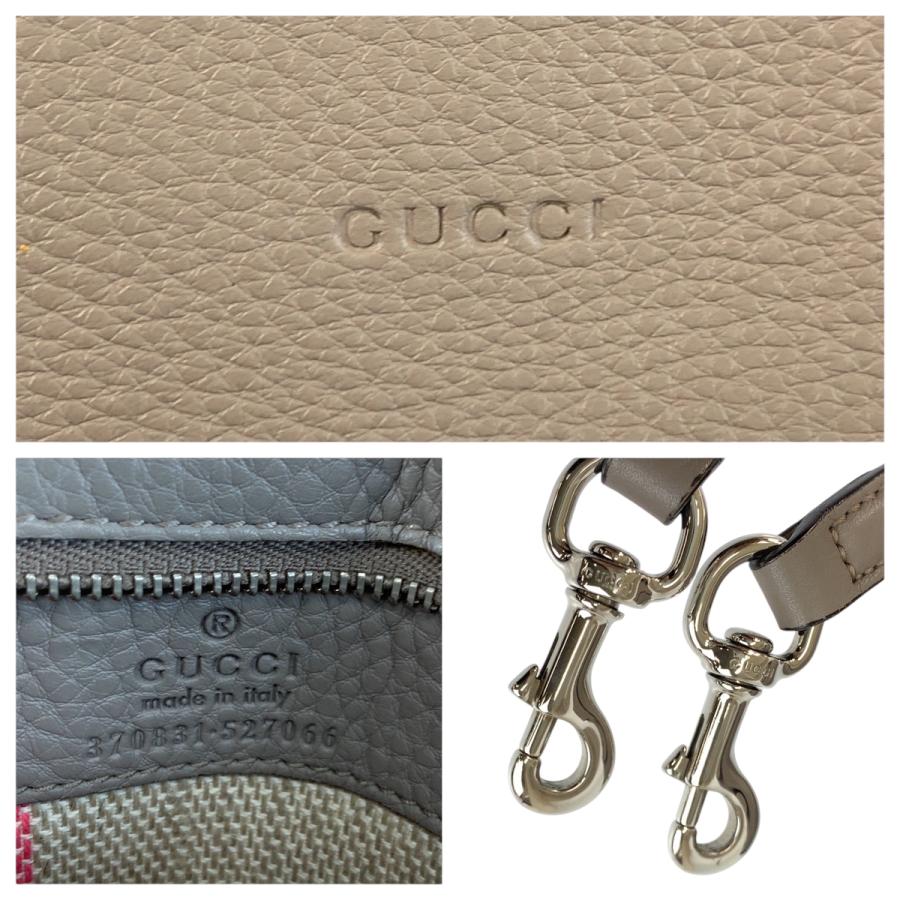 美品 GUCCI グッチ バンブー デイリー グレー シルバー金具 レザー 370831 ハンドバッグ ショルダーバッグ 2way レディース 600614_2