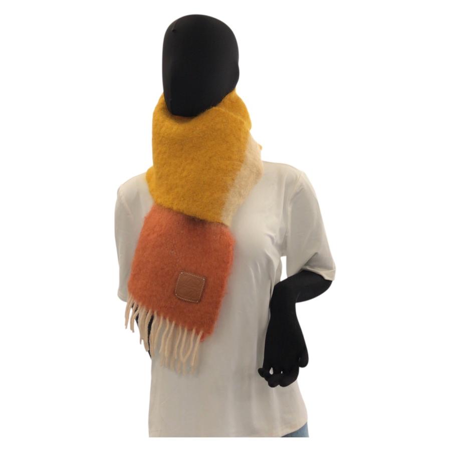 美品 LOEWE ロエベ アナグラム マルチカラー ウール/モヘア A-28003861 マフラー ストール 男女兼用 レディース 600637_4