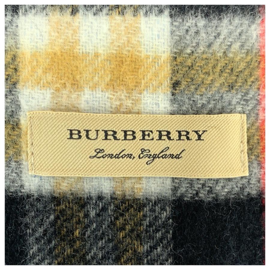 美品 BURBERRY バーバリー チェック柄 ブルー マルチカラー カシミヤ 8007292 マフラー ストール 男女兼用 レディース 600638_2