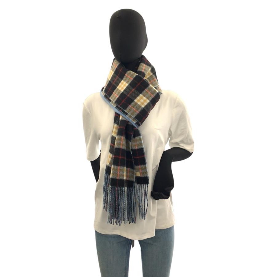 美品 BURBERRY バーバリー チェック柄 ブルー マルチカラー カシミヤ 8007292 マフラー ストール 男女兼用 レディース 600638_6