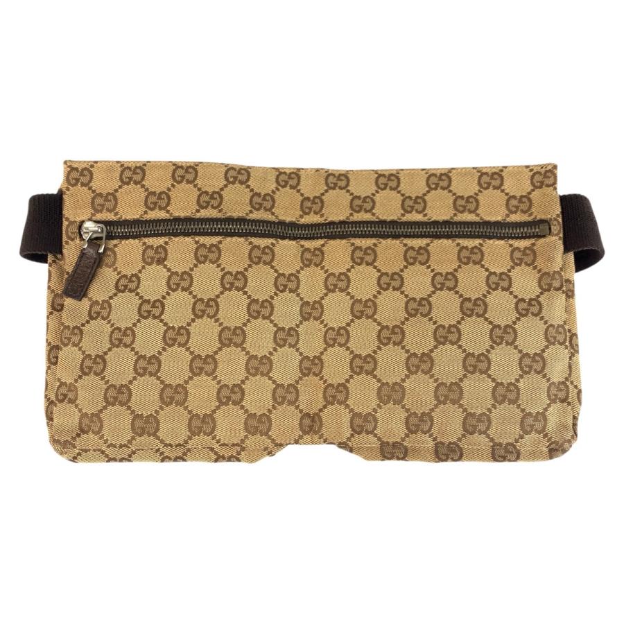GUCCI グッチ ベージュ ブラウン シルバー金具 GGキャンバス/レザー 28566 ボディバッグ ウエストバッグ バムバッグ レディース 600664_1