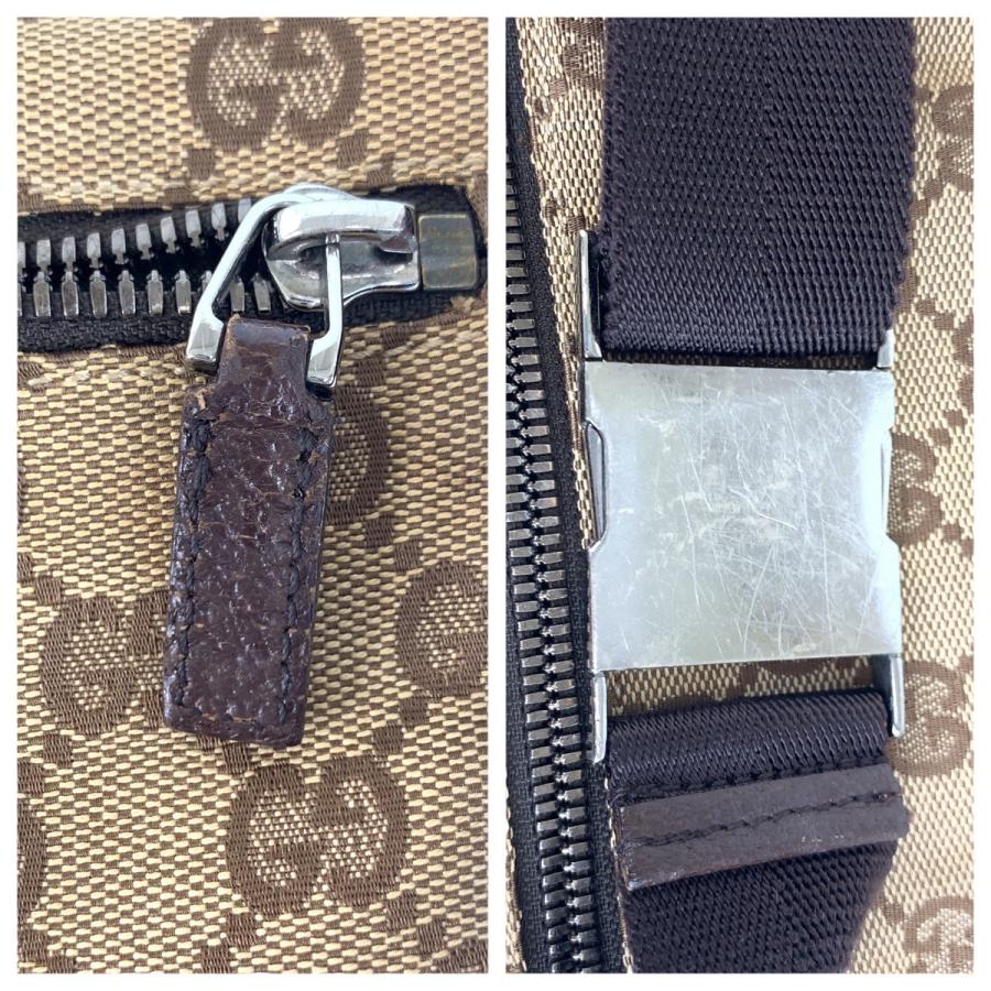 GUCCI グッチ ベージュ ブラウン シルバー金具 GGキャンバス/レザー 28566 ボディバッグ ウエストバッグ バムバッグ レディース 600664_4