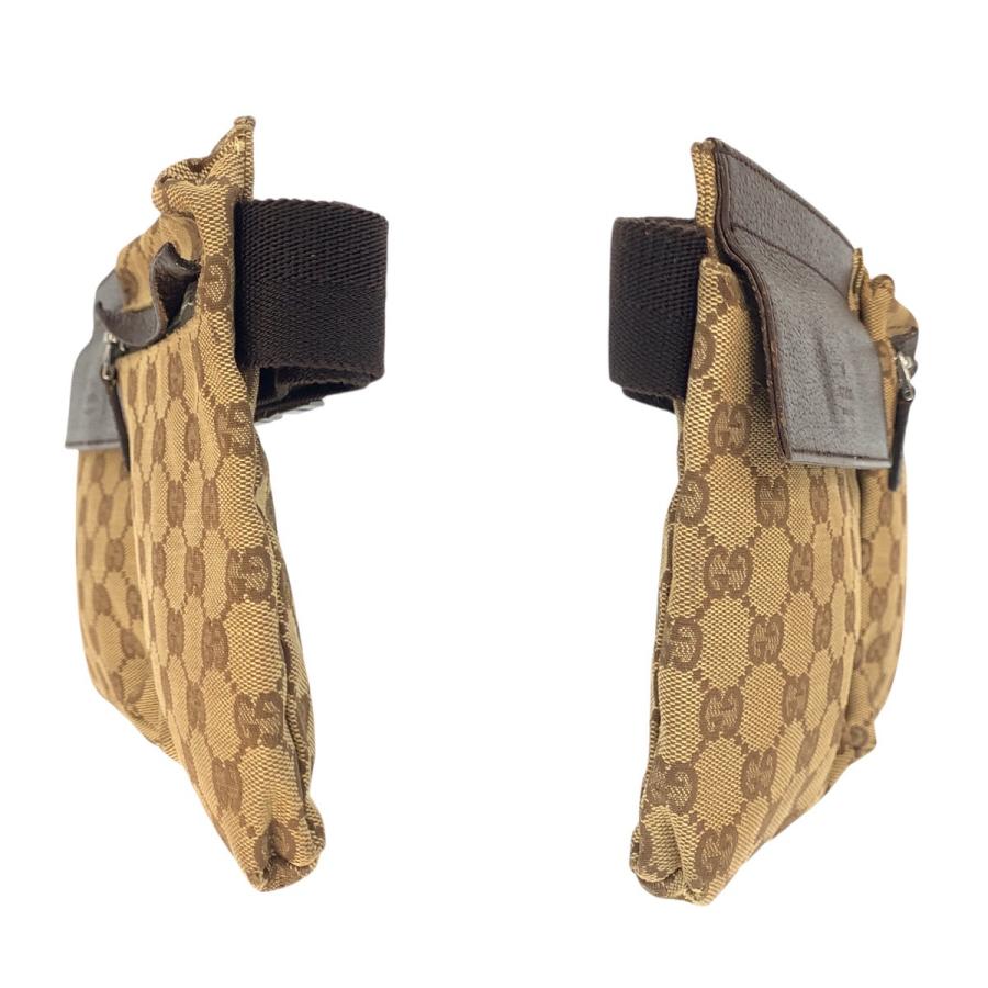 GUCCI グッチ ベージュ ブラウン シルバー金具 GGキャンバス/レザー 28566 ボディバッグ ウエストバッグ バムバッグ レディース 600664_7