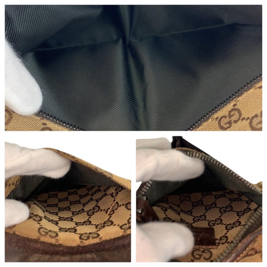 GUCCI グッチ ベージュ ブラウン シルバー金具 GGキャンバス/レザー 28566 ボディバッグ ウエストバッグ バムバッグ レディース 600664_8