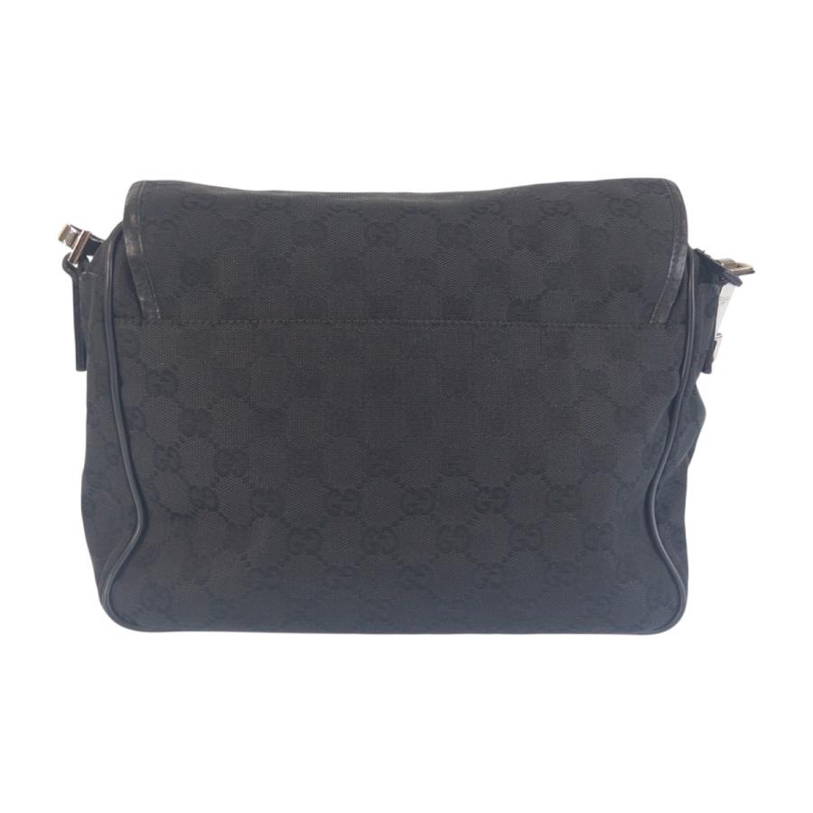 美品 GUCCI グッチ ブラック シルバー金具 GGキャンバス/レザー 28562 ショルダーバッグ メッセンジャーバッグ メンズ 600669 | GUCCI | 01