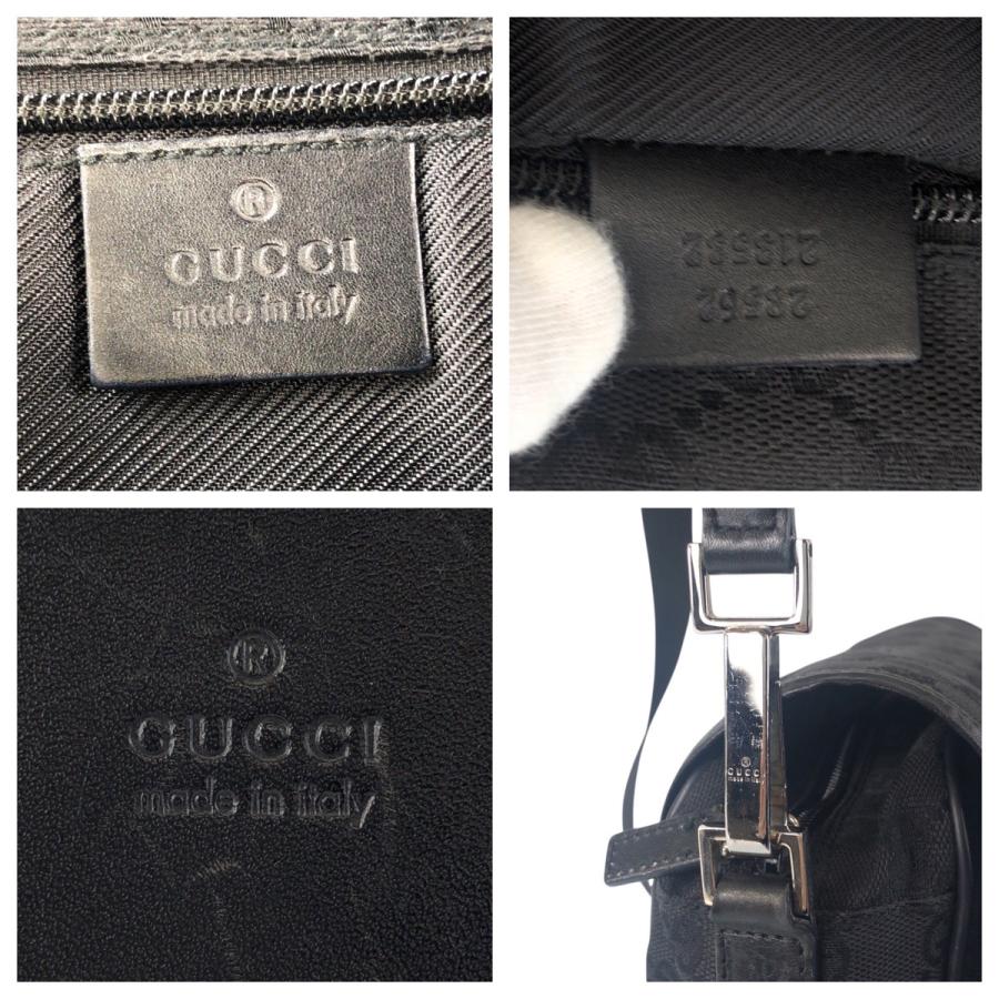 美品 GUCCI グッチ ブラック シルバー金具 GGキャンバス/レザー 28562 ショルダーバッグ メッセンジャーバッグ メンズ 600669 | GUCCI | 03