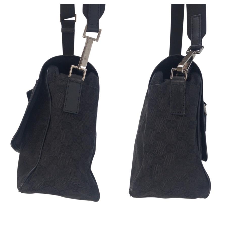 美品 GUCCI グッチ ブラック シルバー金具 GGキャンバス/レザー 28562 ショルダーバッグ メッセンジャーバッグ メンズ 600669 | GUCCI | 06