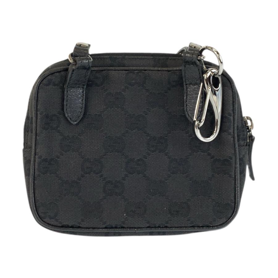 美品 GUCCI グッチ ブラック 黒 シルバー金具 GGキャンバス/レザー 120975 ショルダーバッグ ポシェット レディース 600677 | GUCCI | 01