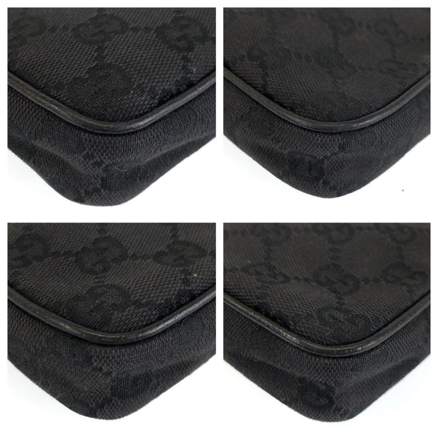 美品 GUCCI グッチ ブラック 黒 シルバー金具 GGキャンバス/レザー 120975 ショルダーバッグ ポシェット レディース 600677 | GUCCI | 02