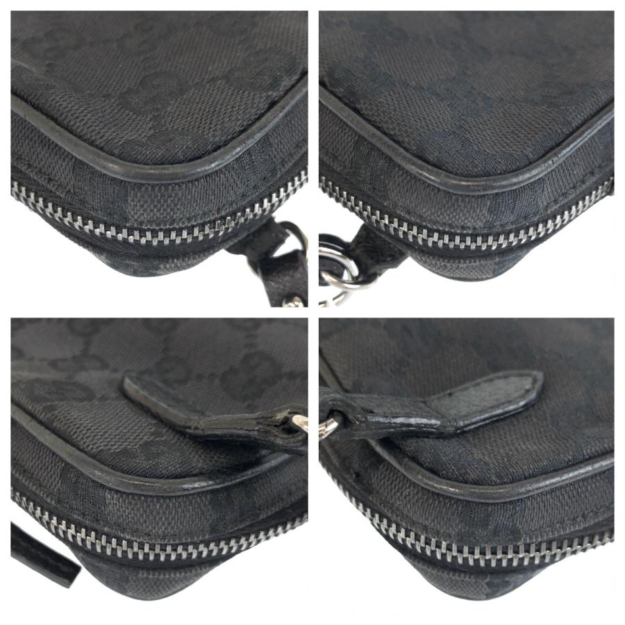 美品 GUCCI グッチ ブラック 黒 シルバー金具 GGキャンバス/レザー 120975 ショルダーバッグ ポシェット レディース 600677 | GUCCI | 03
