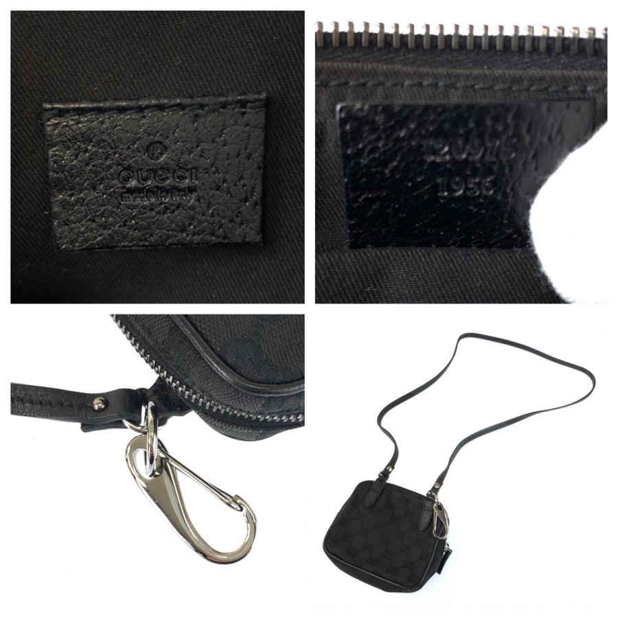 美品 GUCCI グッチ ブラック 黒 シルバー金具 GGキャンバス/レザー 120975 ショルダーバッグ ポシェット レディース 600677 | GUCCI | 04