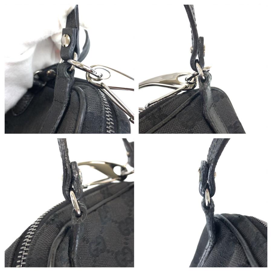 美品 GUCCI グッチ ブラック 黒 シルバー金具 GGキャンバス/レザー 120975 ショルダーバッグ ポシェット レディース 600677 | GUCCI | 05