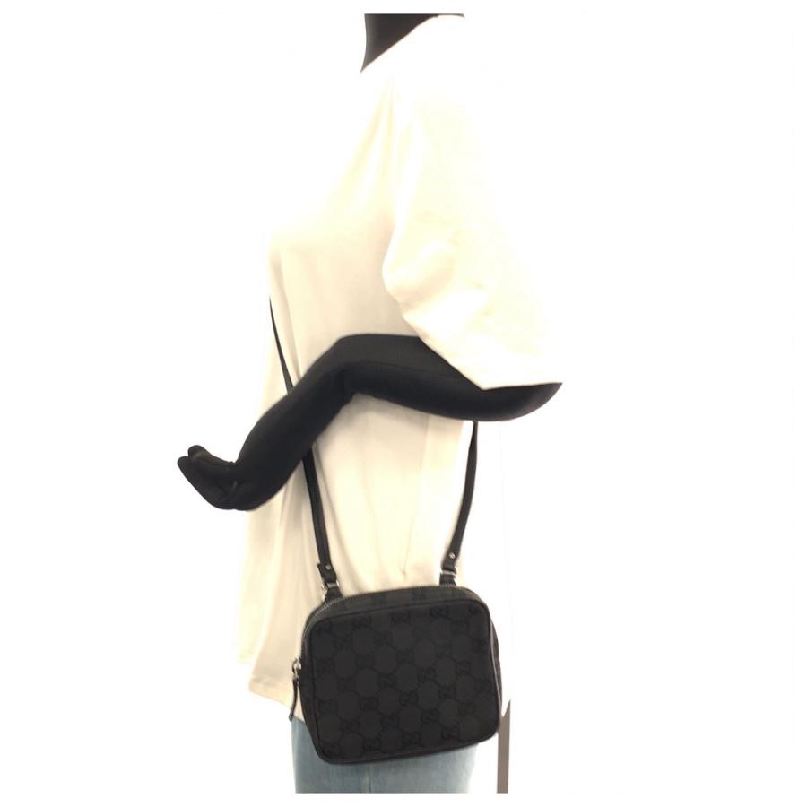 美品 GUCCI グッチ ブラック 黒 シルバー金具 GGキャンバス/レザー 120975 ショルダーバッグ ポシェット レディース 600677 | GUCCI | 06