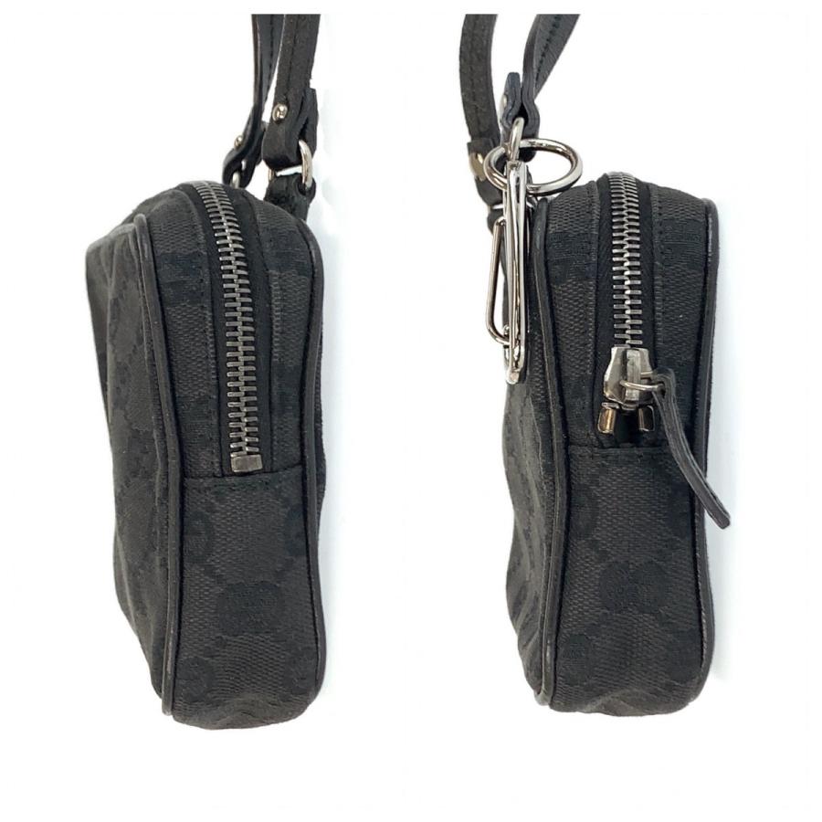 美品 GUCCI グッチ ブラック 黒 シルバー金具 GGキャンバス/レザー 120975 ショルダーバッグ ポシェット レディース 600677 | GUCCI | 07