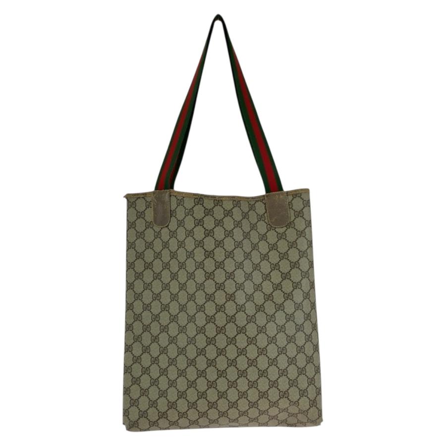 GUCCI グッチ ヴィンテージ オールドグッチ シェリーライン ベージュ  GGスプリームキャンバス/レザー 39 02 003 トートバッグ 600682 | GUCCI | 01