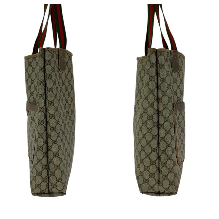 GUCCI グッチ ヴィンテージ オールドグッチ シェリーライン ベージュ  GGスプリームキャンバス/レザー 39 02 003 トートバッグ 600682 | GUCCI | 06