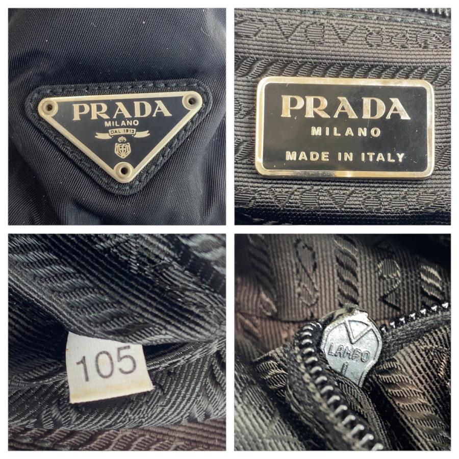 PRADA プラダ テスート 三角ロゴプレート ブラック 黒 ナイロン ショルダーバッグ トートバッグ レディース 600719