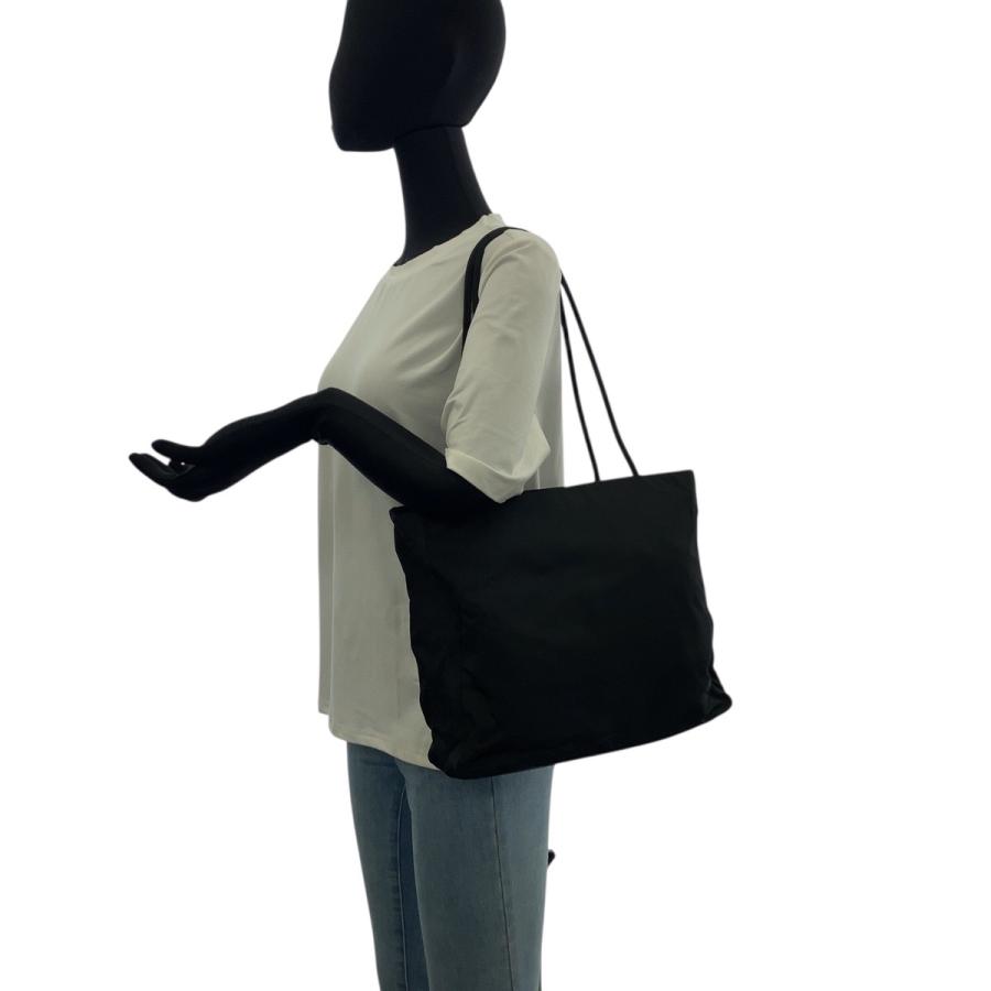PRADA プラダ テスート 三角ロゴプレート ブラック 黒 ナイロン ショルダーバッグ トートバッグ レディース 600719
