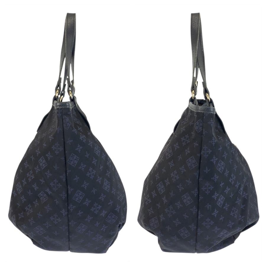 美品 russet ラシット ブラック 黒 ネイビー シルバー金具 ナイロン/レザー トートバッグ ショルダーバッグ レディース 600767 | russet | 06