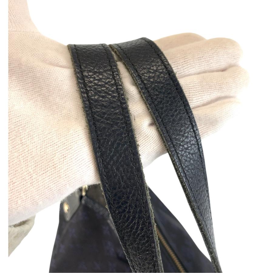 美品 russet ラシット ブラック 黒 ネイビー シルバー金具 ナイロン/レザー トートバッグ ショルダーバッグ レディース 600767 | russet | 07