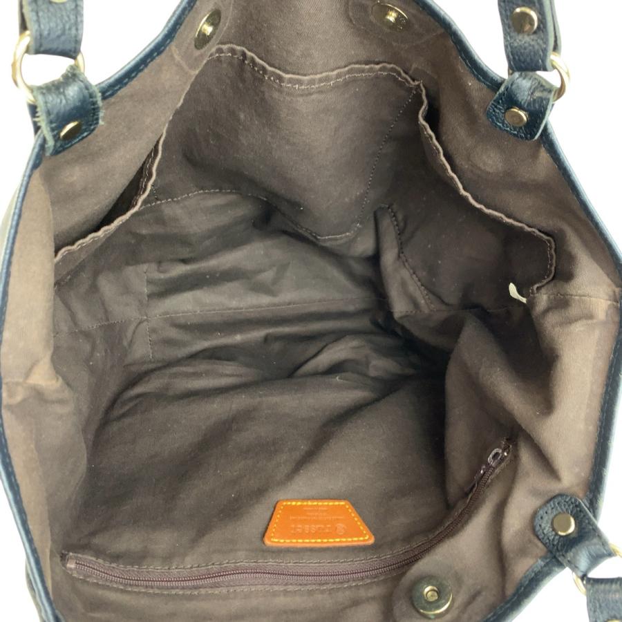 美品 russet ラシット ブラック 黒 ネイビー シルバー金具 ナイロン/レザー トートバッグ ショルダーバッグ レディース 600767 | russet | 08