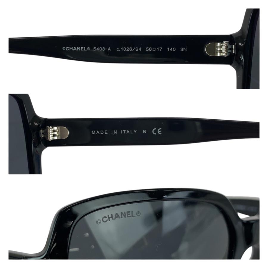美品 CHANEL シャネル ロゴ ブラック 黒 プラスチック 5408-A c.1026/S4 56□17 140 3N サングラス レディース 600776 | CHANEL | 06