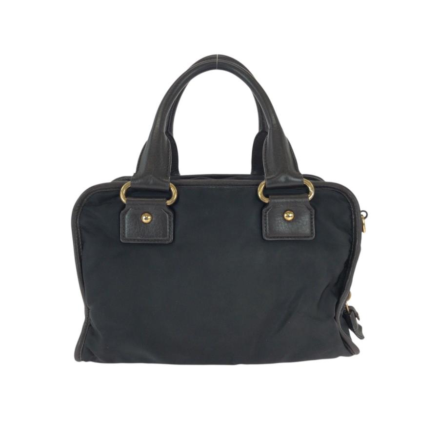 美品 PRADA プラダ 三角ロゴプレート ブラック 黒 ゴールド金具 