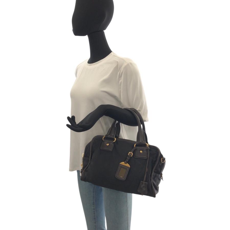 美品 PRADA プラダ 三角ロゴプレート ブラック 黒 ゴールド金具 
