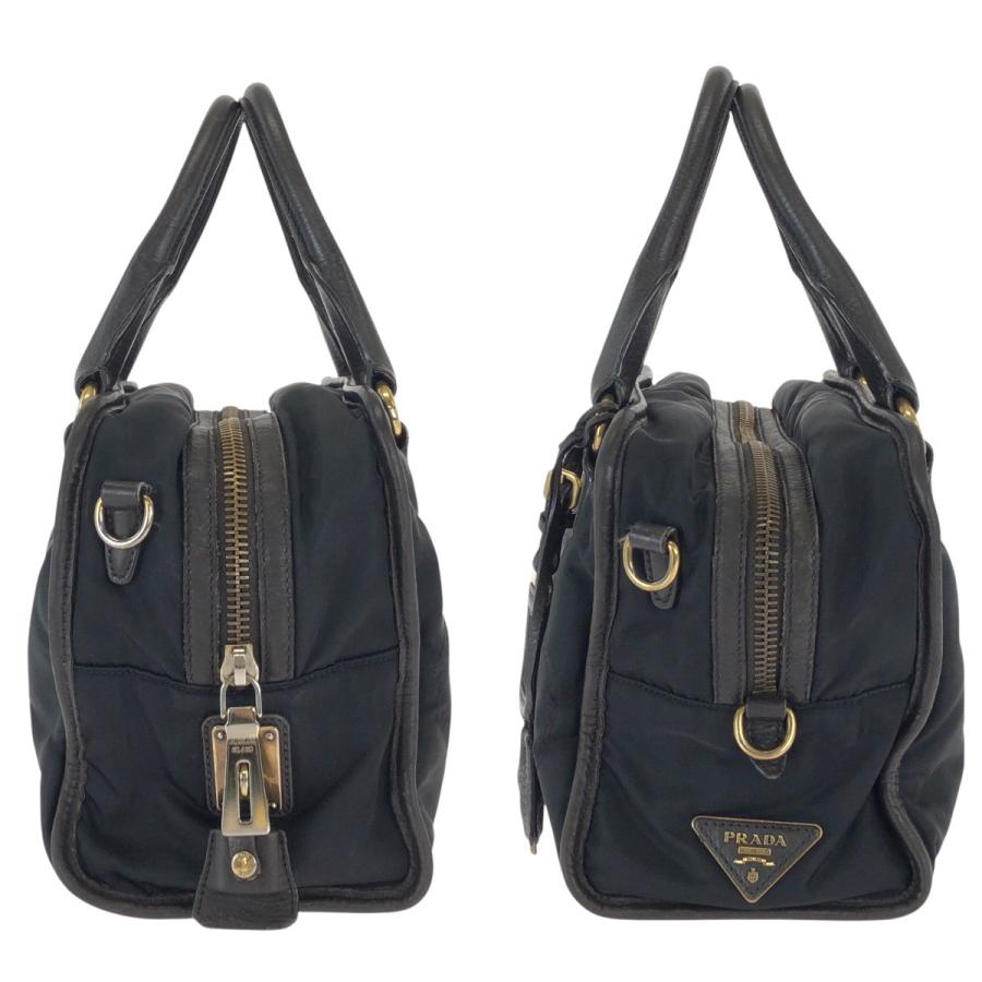 美品 PRADA プラダ 三角ロゴプレート ブラック 黒 ゴールド金具 