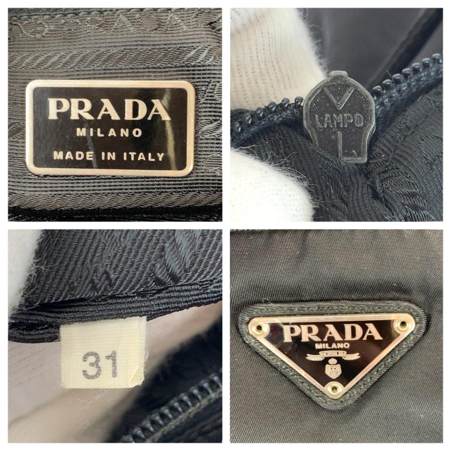 美品 PRADA プラダ テスート 三角ロゴプレート ブラック 黒 シルバー金具 ナイロン トートバッグ ショルダーバッグ レディース 600799 | PRADA | 03
