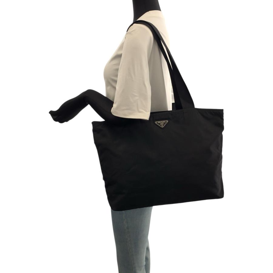 美品 PRADA プラダ テスート 三角ロゴプレート ブラック 黒 シルバー金具 ナイロン トートバッグ ショルダーバッグ レディース 600799 | PRADA | 06