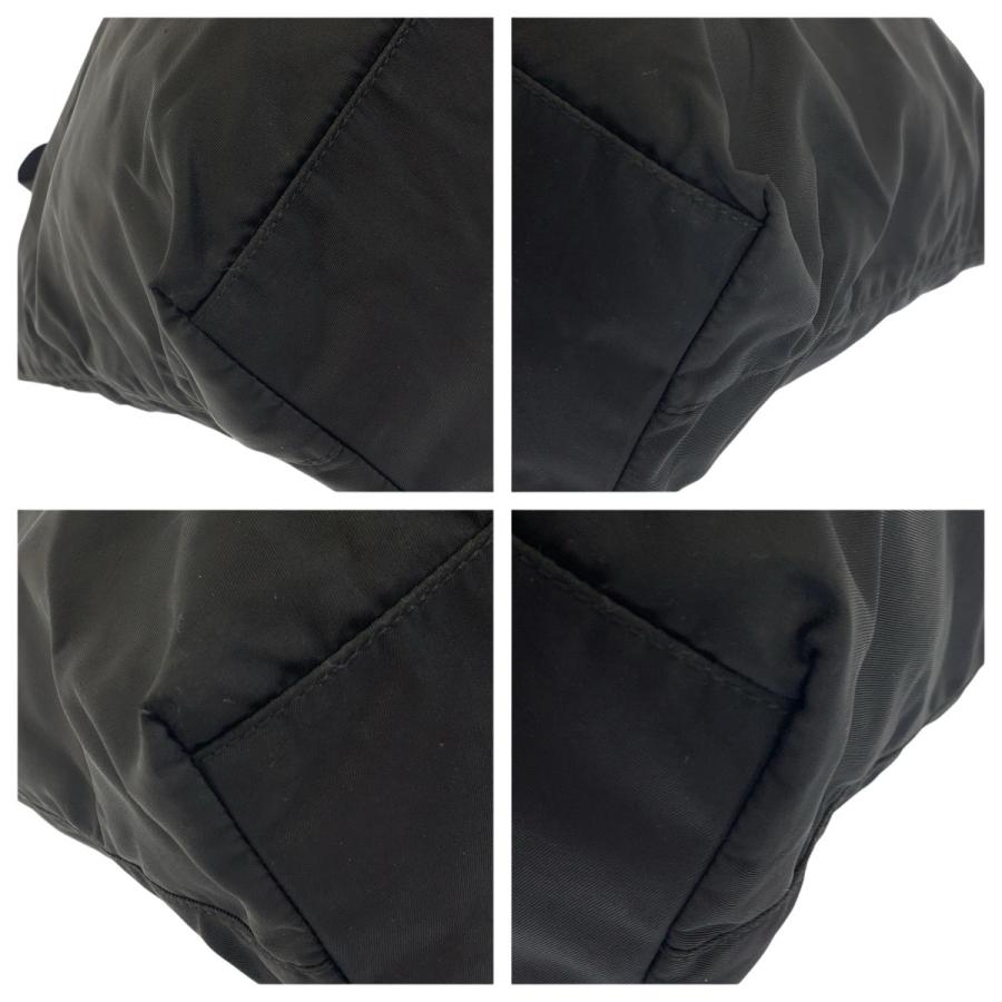 美品 PRADA プラダ テスート 三角ロゴプレート ブラック 黒 シルバー金具 ナイロン ショルダーバッグ トートバッグ レディース 600800 | PRADA | 02