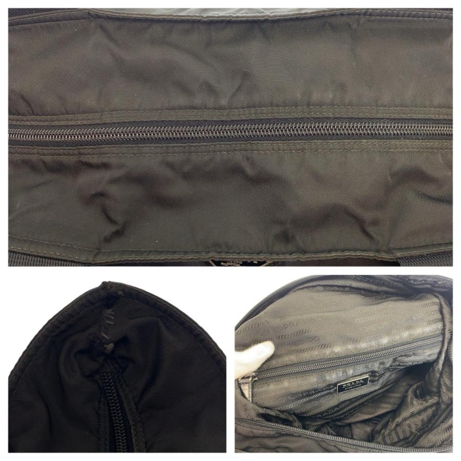 美品 PRADA プラダ テスート 三角ロゴプレート ブラック 黒 シルバー金具 ナイロン ショルダーバッグ トートバッグ レディース 600800 | PRADA | 05