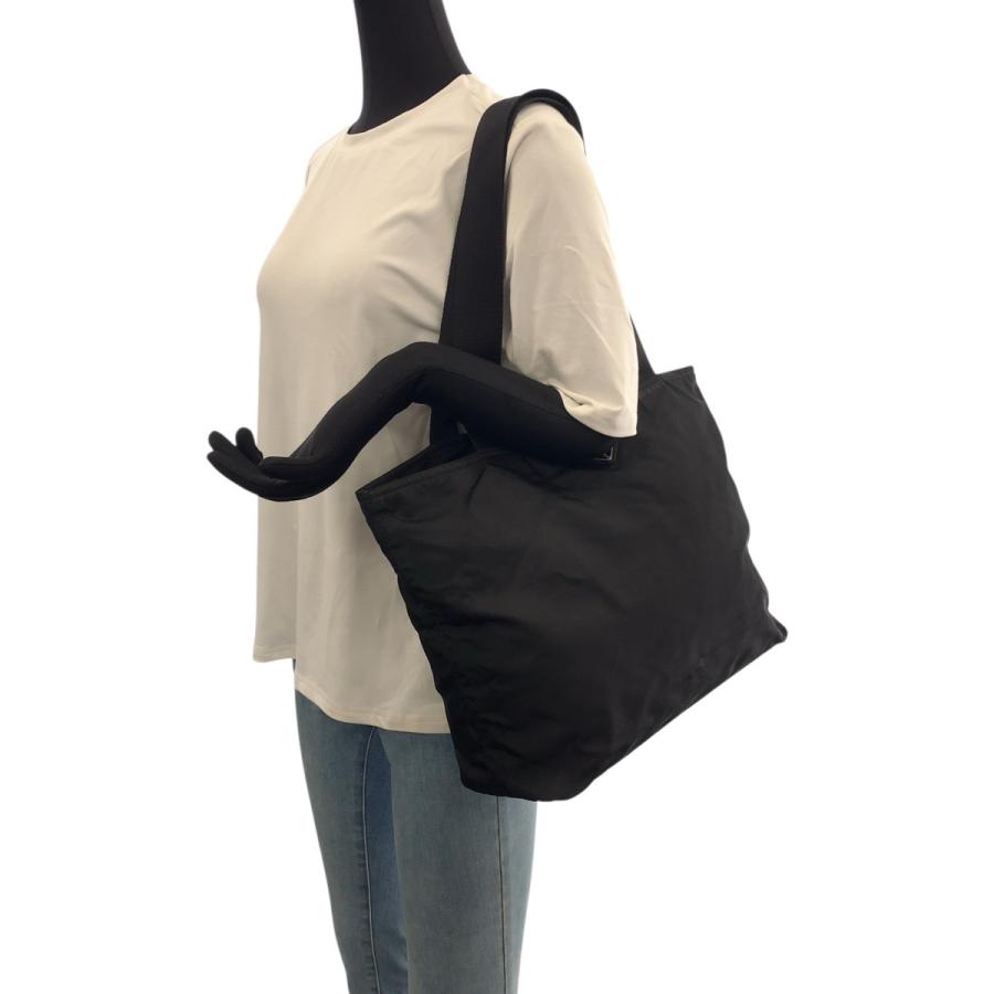 美品 PRADA プラダ テスート 三角ロゴプレート ブラック 黒 シルバー金具 ナイロン ショルダーバッグ トートバッグ レディース 600800 | PRADA | 06