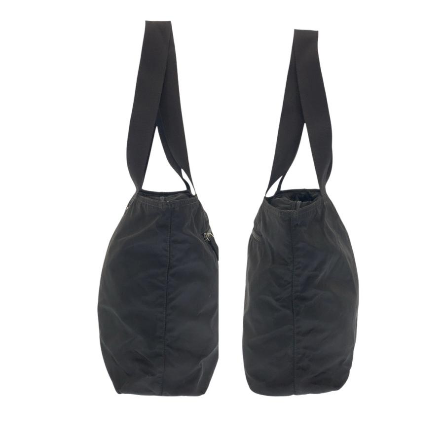 美品 PRADA プラダ テスート 三角ロゴプレート ブラック 黒 シルバー金具 ナイロン ショルダーバッグ トートバッグ レディース 600800 | PRADA | 07