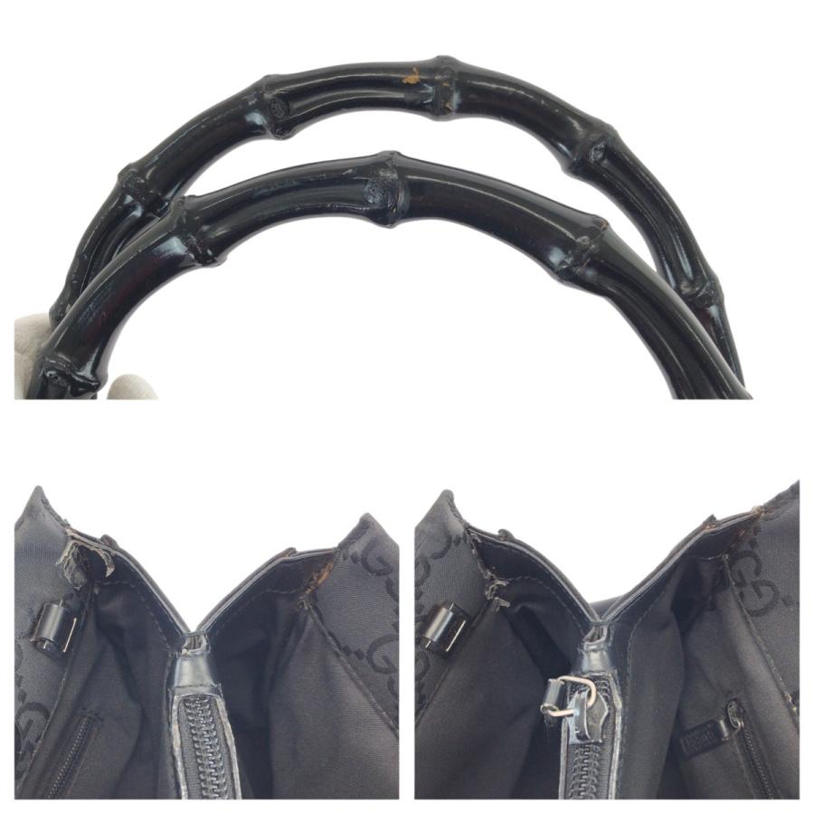 GUCCI グッチ バンブー GG柄 ブラック 黒 シルバー金具 ナイロン 002.1016 トートバッグ ハンドバッグ レディース 600806 | GUCCI | 04