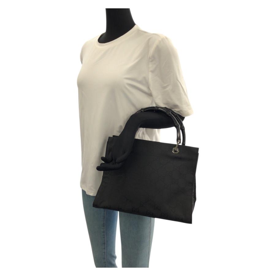 GUCCI グッチ バンブー GG柄 ブラック 黒 シルバー金具 ナイロン 002.1016 トートバッグ ハンドバッグ レディース 600806 | GUCCI | 05